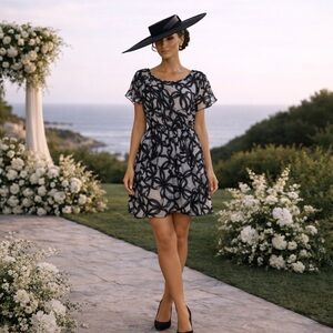 ALICE + OLIVIA Chic Abstract Feminine Silk Mini Wedding Guest 📐XS Retail $228